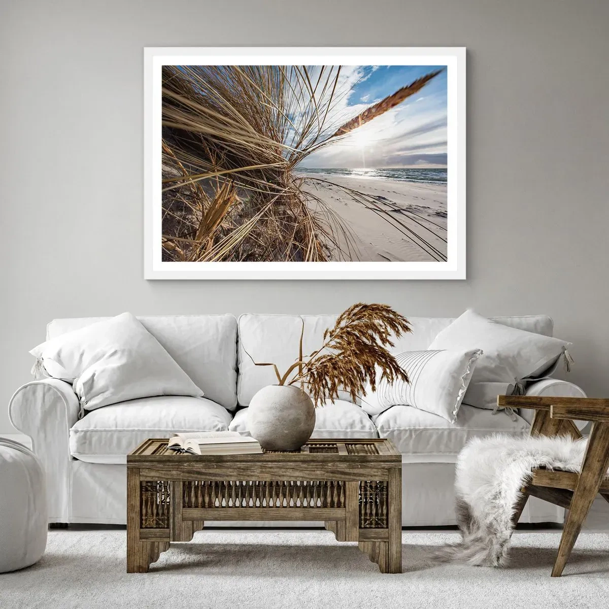 Plagát v bielom ráme - Stretnutie živlov - 70x50 cm