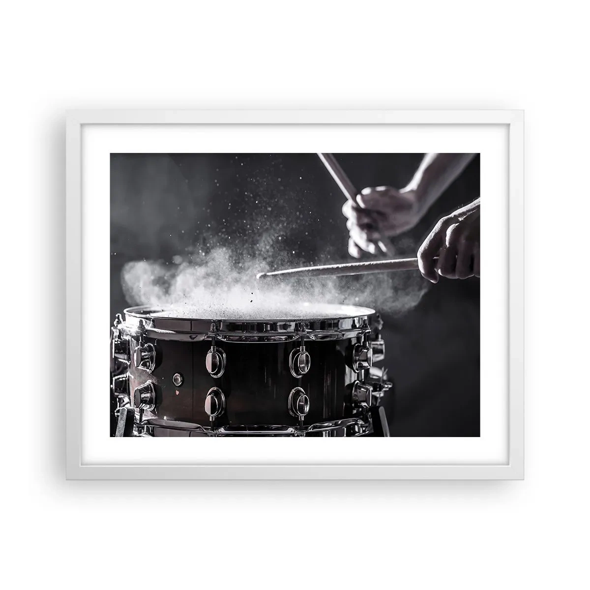 Plagát v bielom ráme - Pulz hudby - 50x40 cm