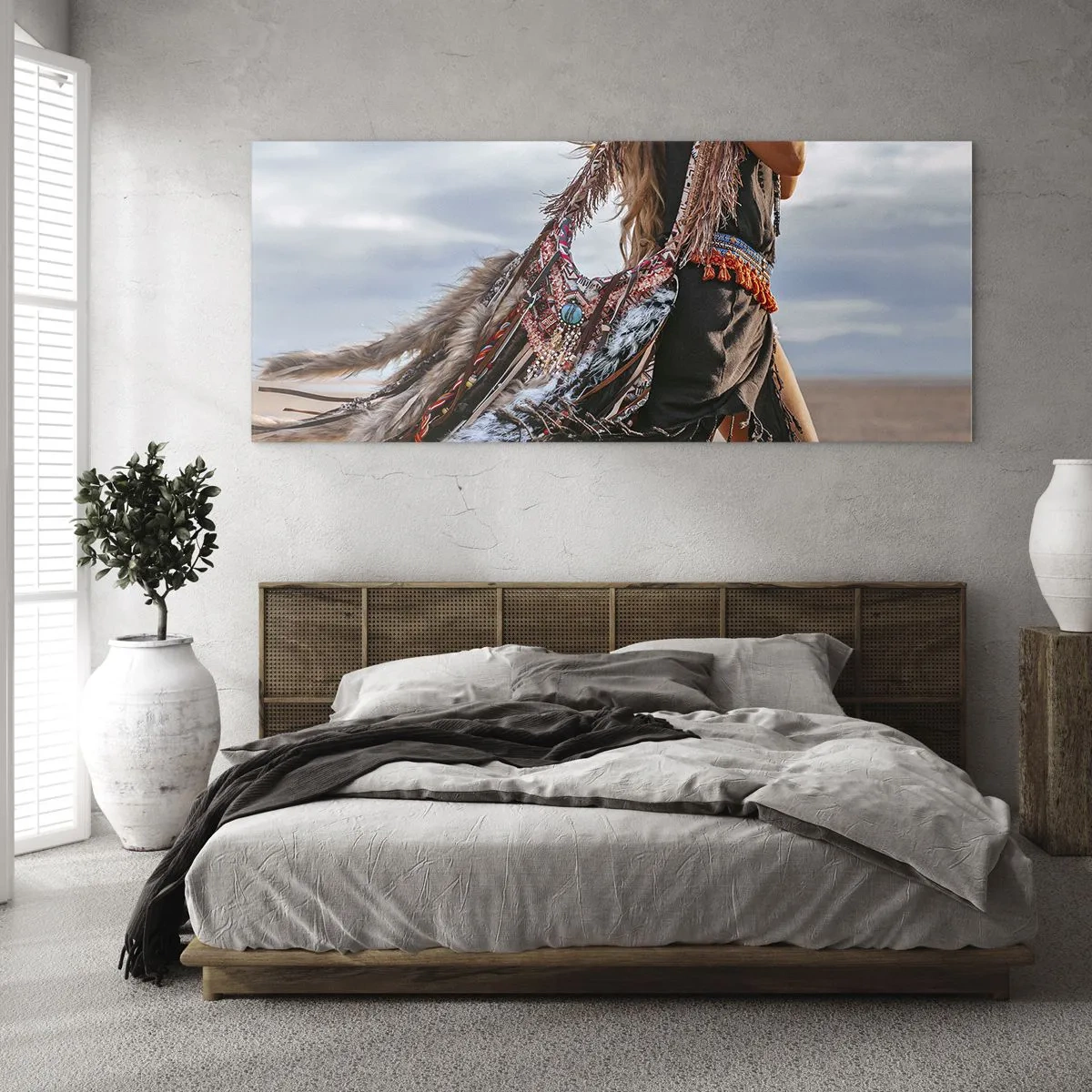 Obraz na skle - Šamanovo dievča - 100x40 cm