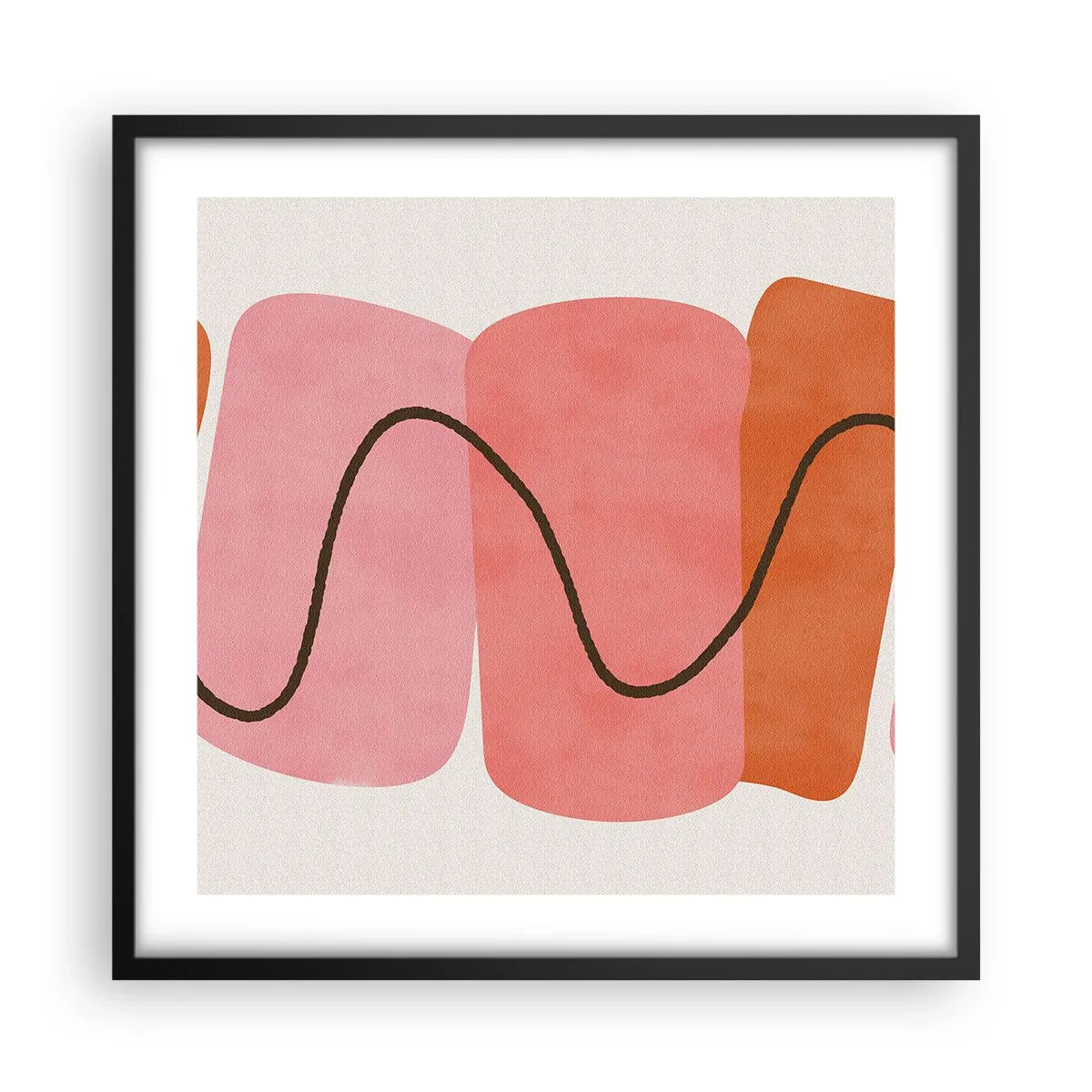 Plagát v čiernom ráme - Jemný pohyb foriem - 50x50 cm