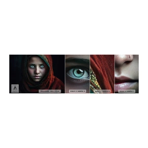 Vzorka samolepiacej fototapety Deluxe Sticker - Východná princezná - Dievča, Portrét, Pakistan - 100x30 cm