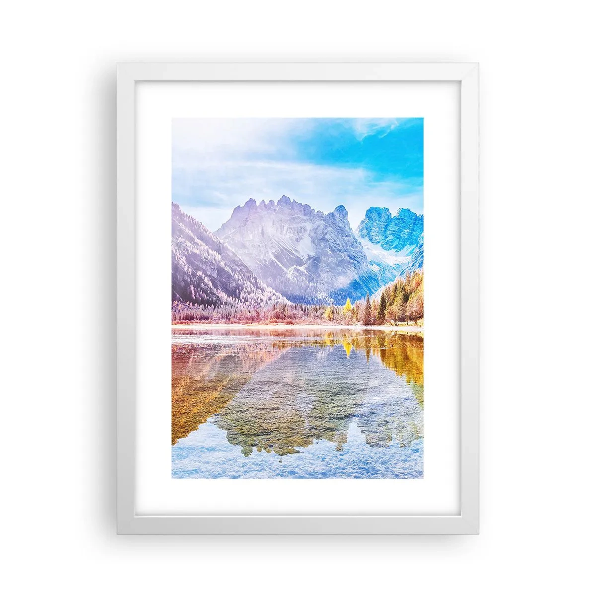 Plagát v bielom ráme - A v horách už je jeseň - 30x40 cm