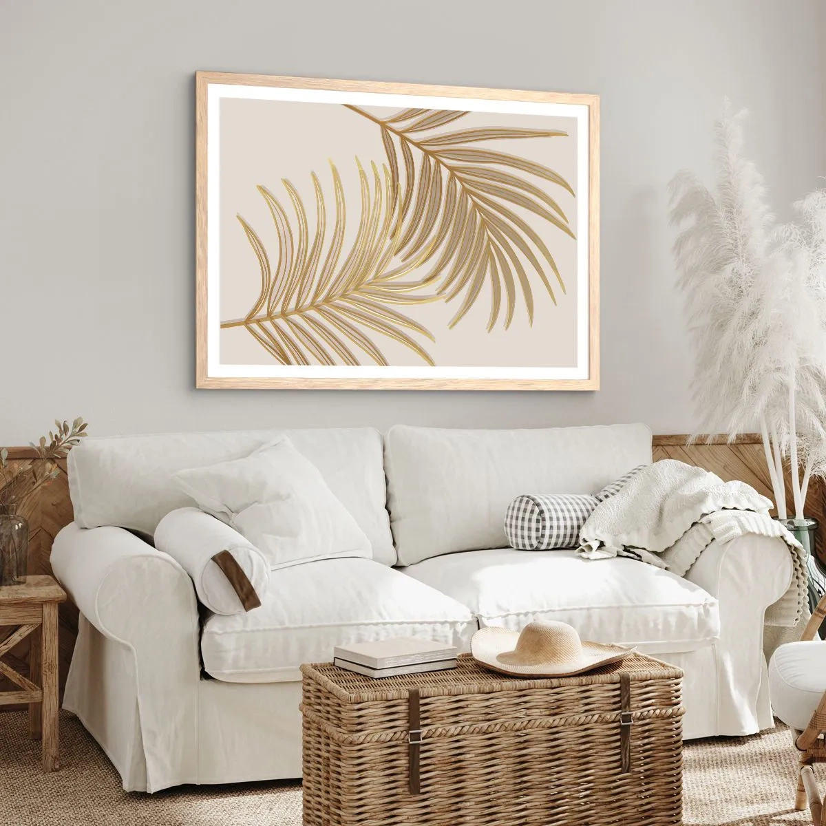 Plagát v ráme zo svetlého duba - Zlatá palma! - 100x70 cm