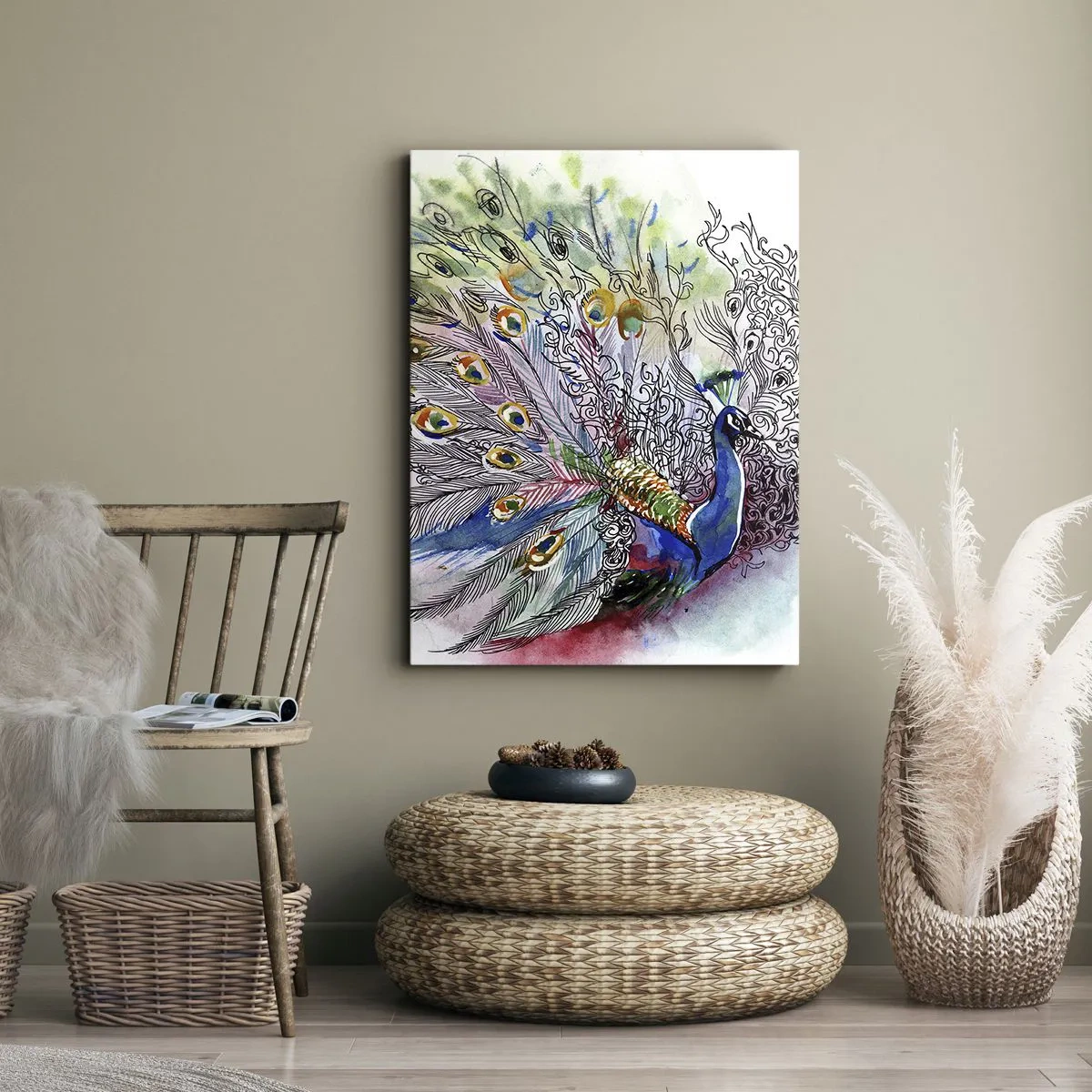 Obraz na plátne - S pýchou proti šedi  - 70x100 cm