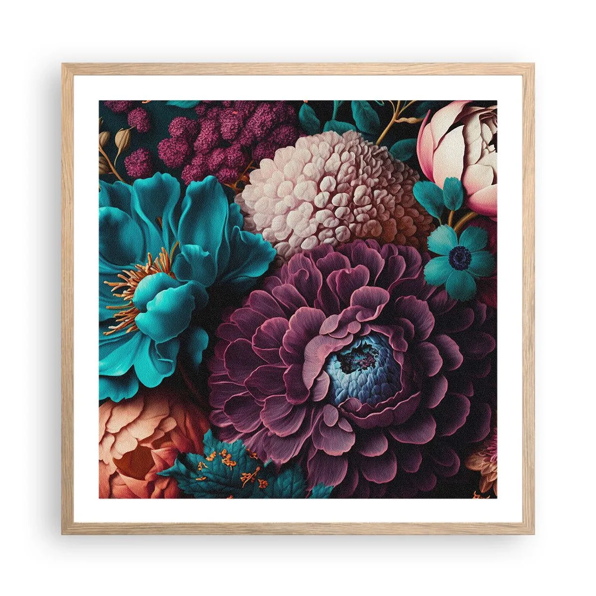 Plagát v ráme zo svetlého duba - Úroda prírody - 60x60 cm