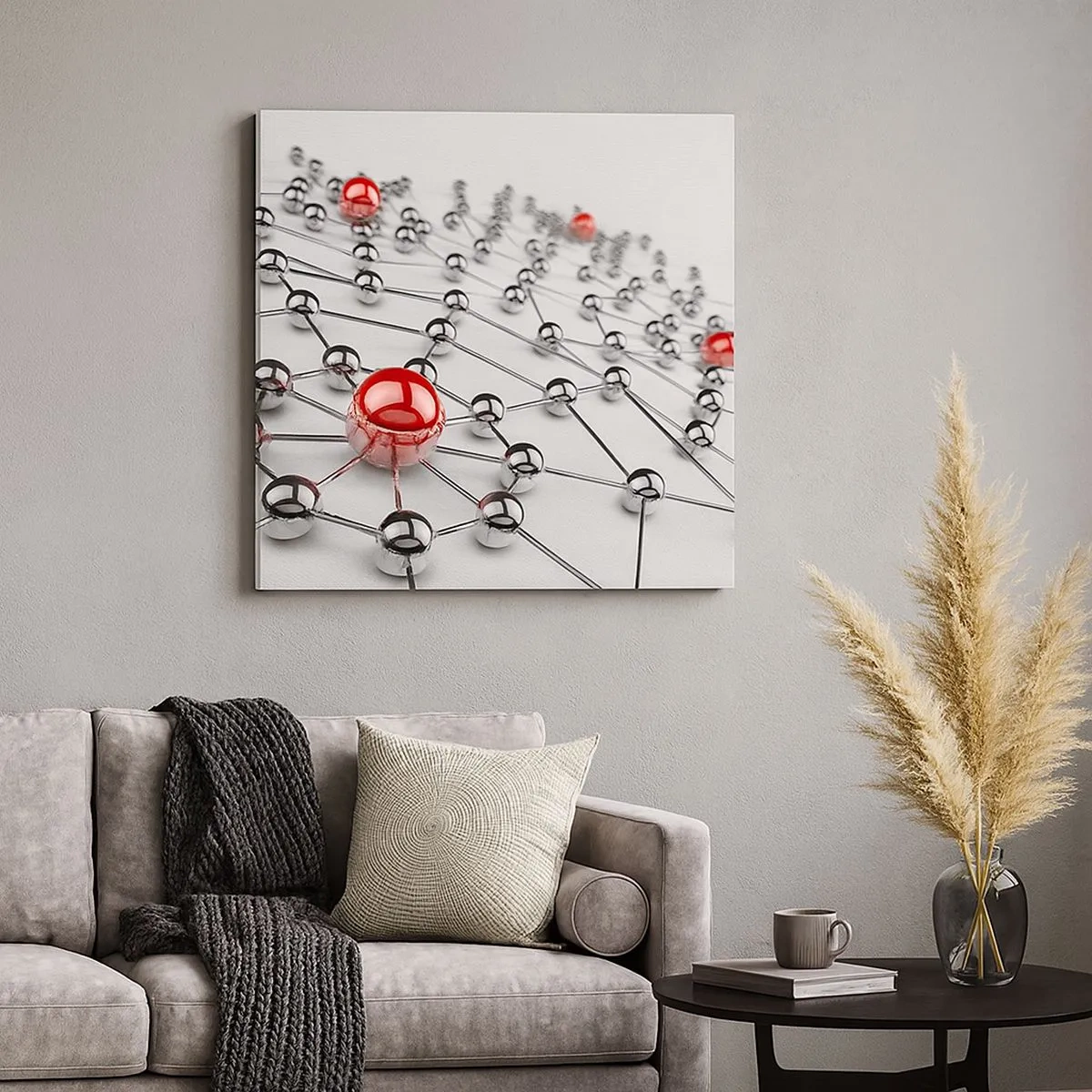 Obraz na plátne - Strieborná sieť - 30x30 cm