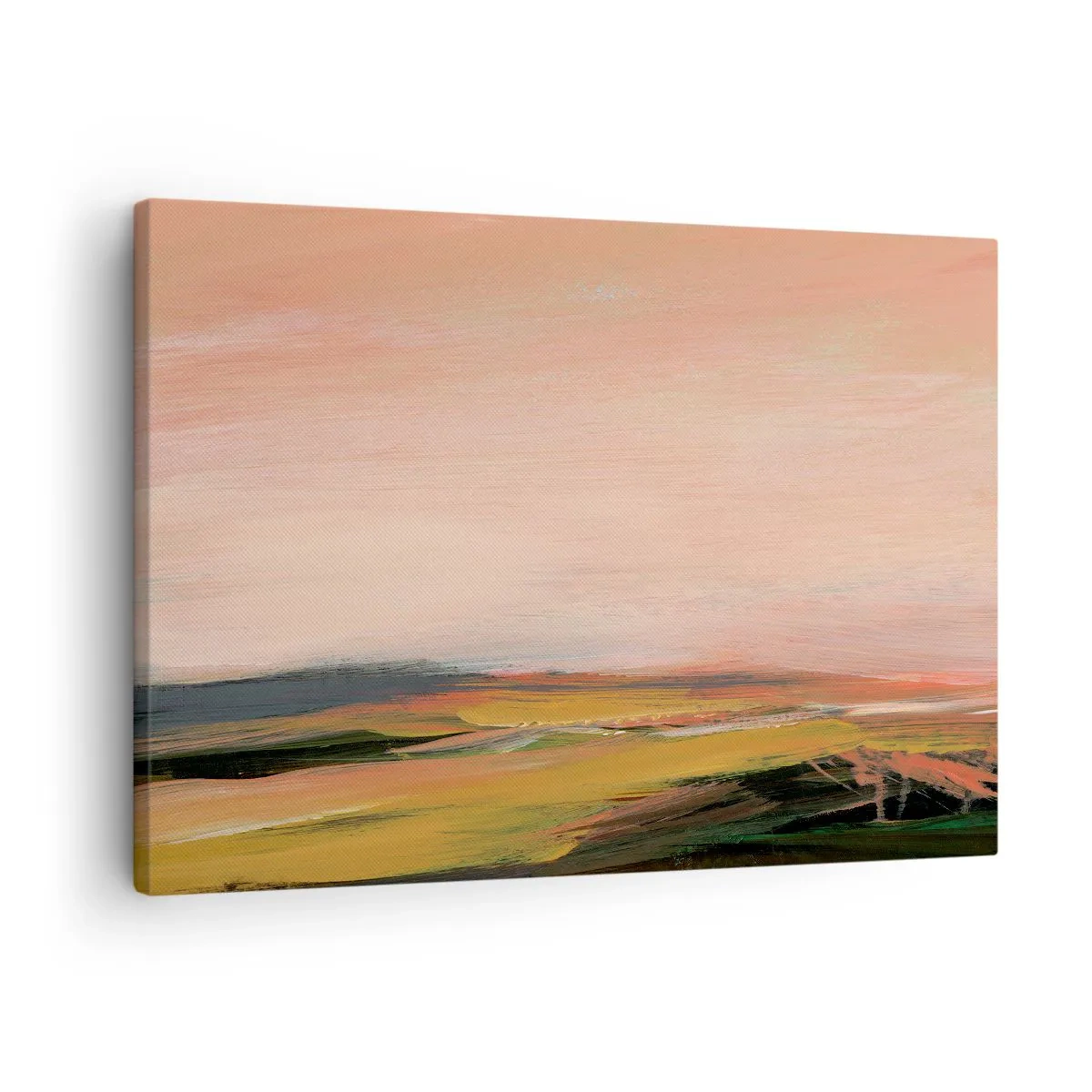 Obraz na plátne - Krajina v odtieňoch ružovej a zlatej - 70x50cm - V ružových tónoch - Moderná nástenná dekorácia do obývacej izby a spálne ARTTOR