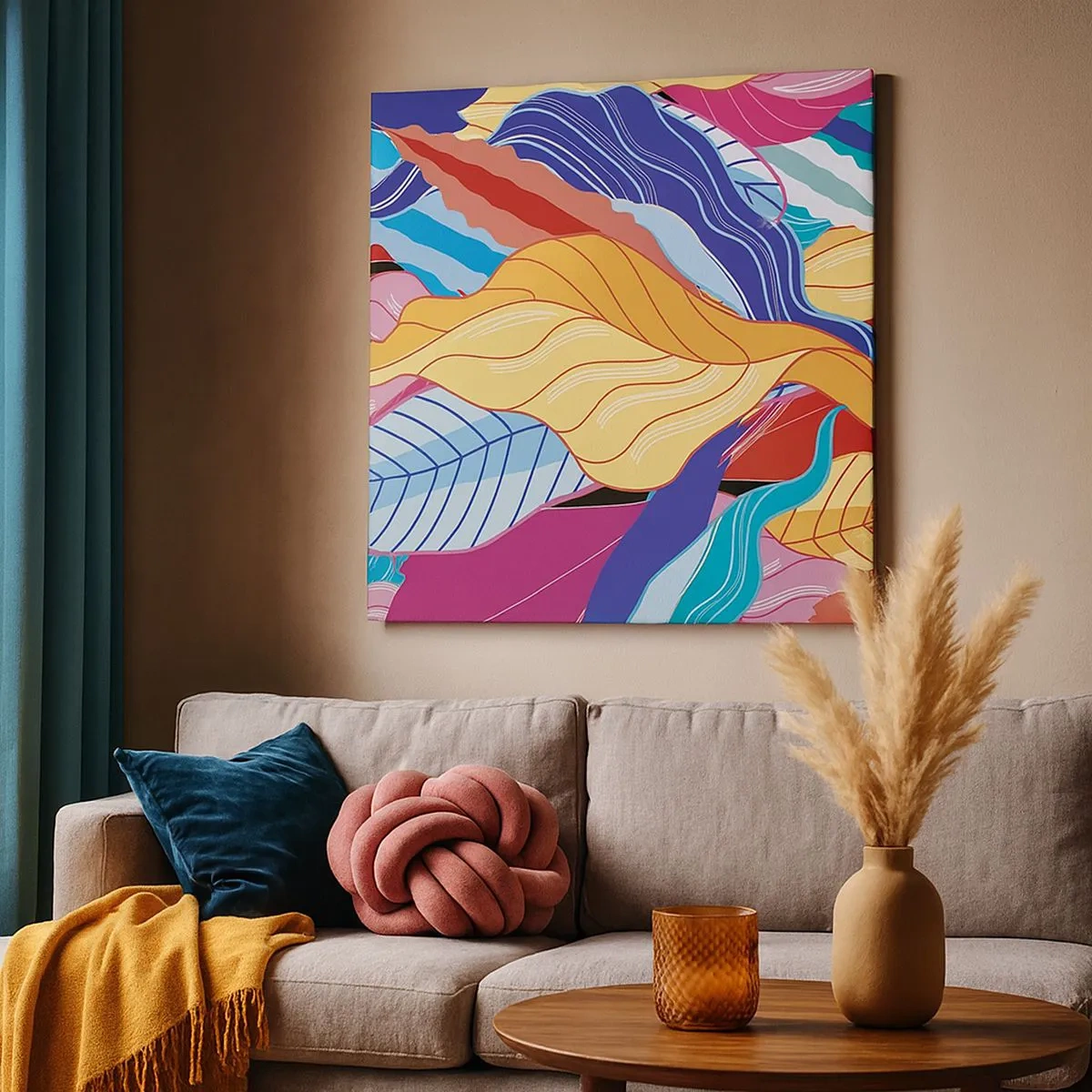 Obraz na plátne - Farebný neporiadok - 30x30 cm