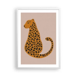 Plagát v bielom ráme - Leopardný vzor je v móde - 50x70 cm