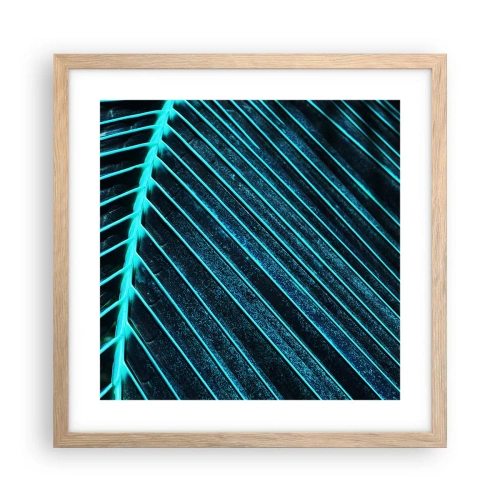 Plagát v ráme zo svetlého duba - Textúra zelene - 40x40 cm