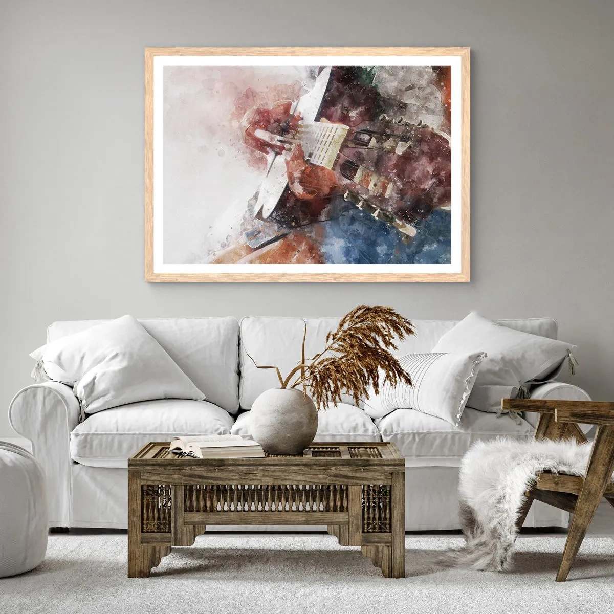 Plagát v ráme zo svetlého duba - Čo si o tom myslíš? - 100x70 cm