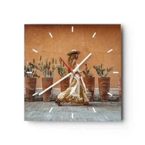 Nástenné hodiny - V hippie štýle - 40x40 cm