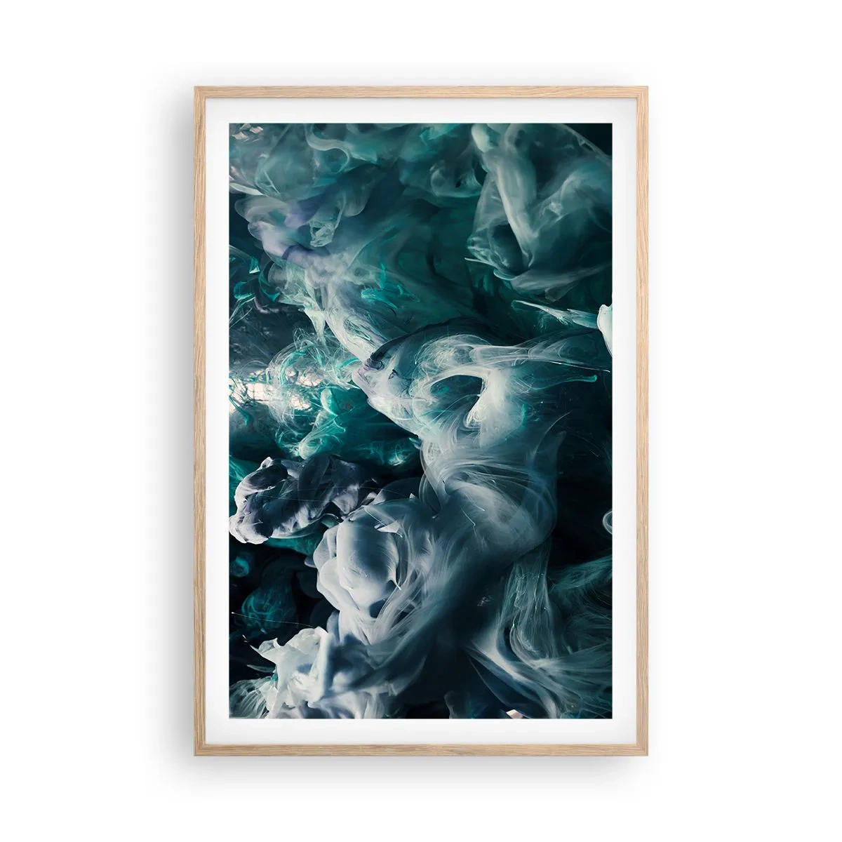 Plagát v ráme zo svetlého duba - Pohyb farby - 61x91 cm