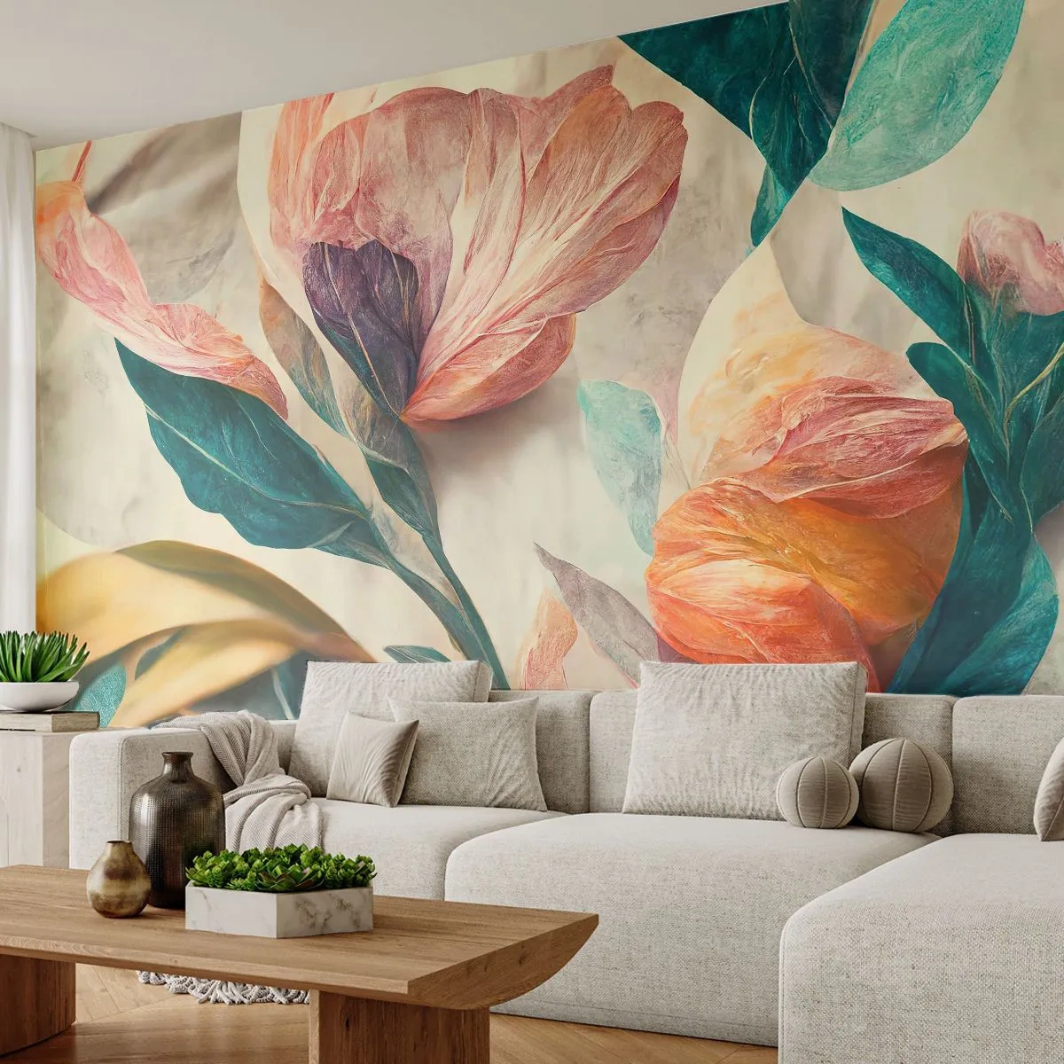 Fototapeta Premium Canvas - Kvety južných ostrovov - Kvety, Vintage, Botanika - 200x140 cm