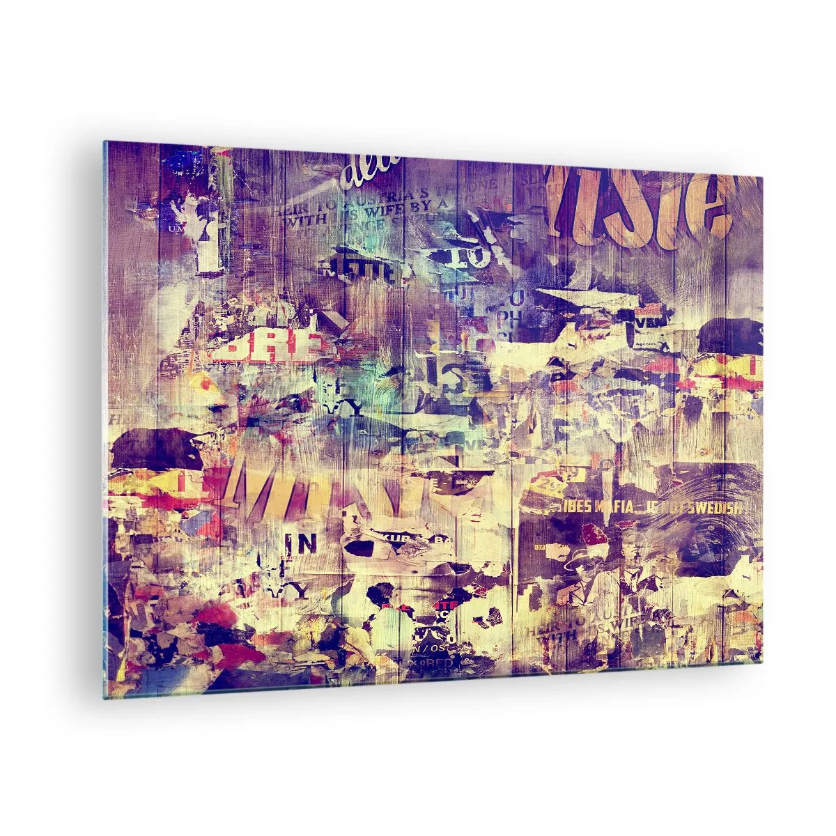 Obraz na skle - Abstraktná kompozícia s mestskými textúrami a graffiti - 70x50cm - A toto zostane - Moderná nástenná dekorácia do obývacej izby a spálne ARTTOR
