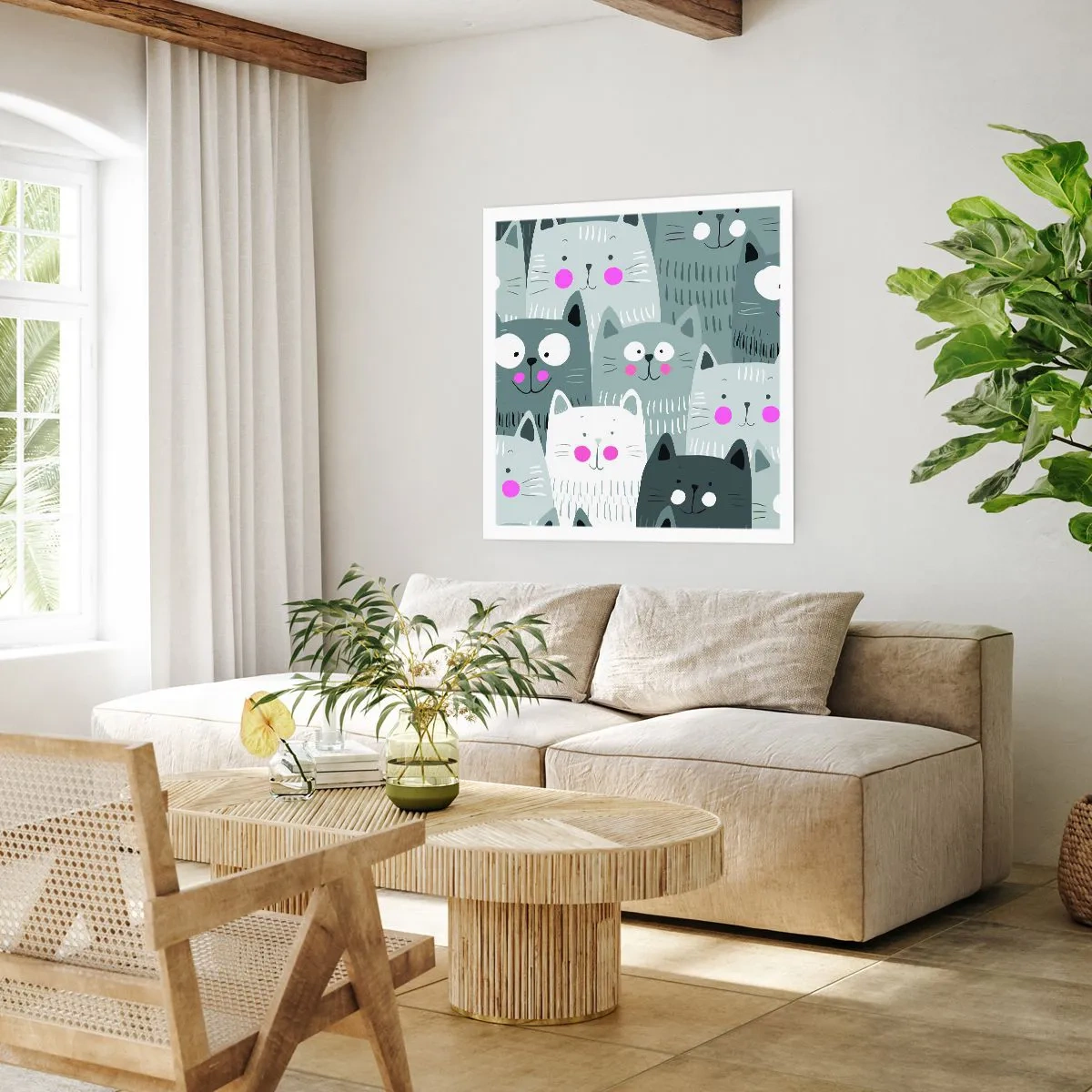 Plagát - Mačací svet - 60x60 cm