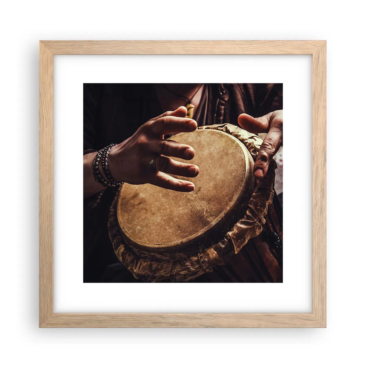 Plagát v ráme zo svetlého duba - V rytme srdca - 30x30 cm