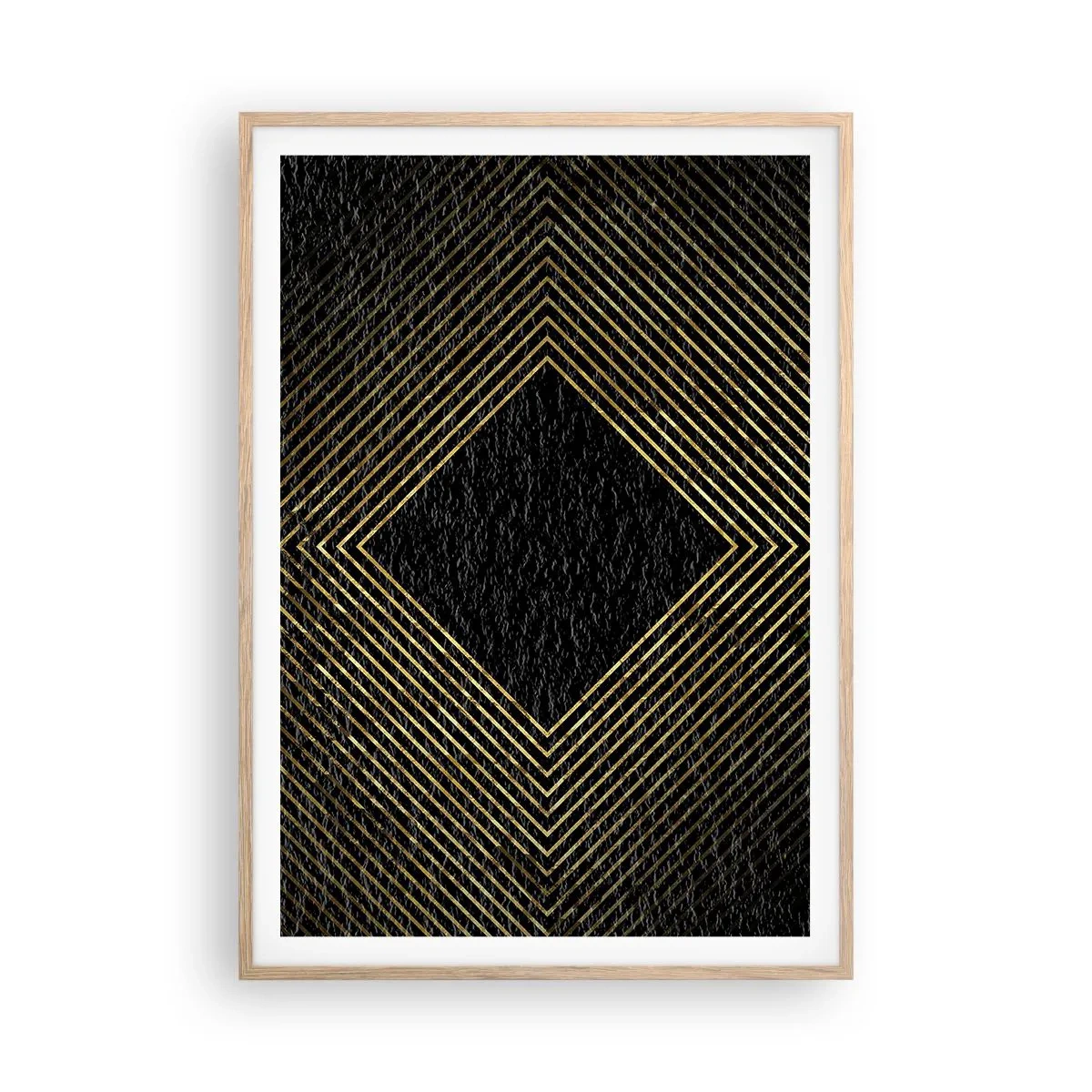 Plagát v ráme zo svetlého duba - Geometria v štýle glamour - 70x100 cm