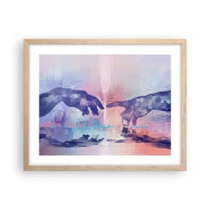 Plagát v ráme zo svetlého duba - Božská iskra života - 50x40 cm