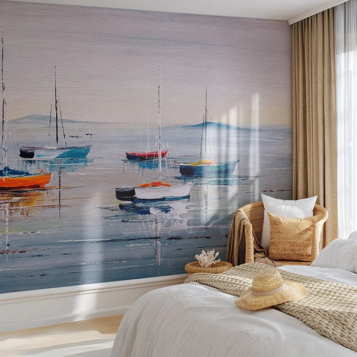 Fototapeta Premium Canvas - Zaslúžený odpočinok - Námorná, Plachetnice, Prímorské - 250x175 cm