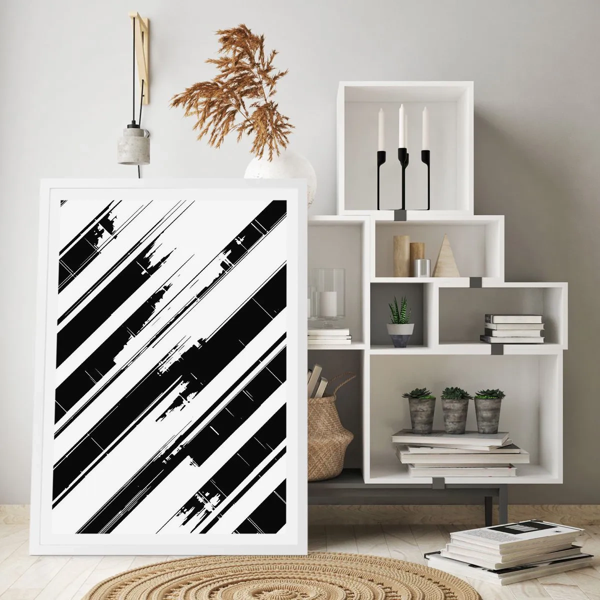 Plagát v bielom ráme - Intenzívna a dynamická kompozícia - 61x91 cm