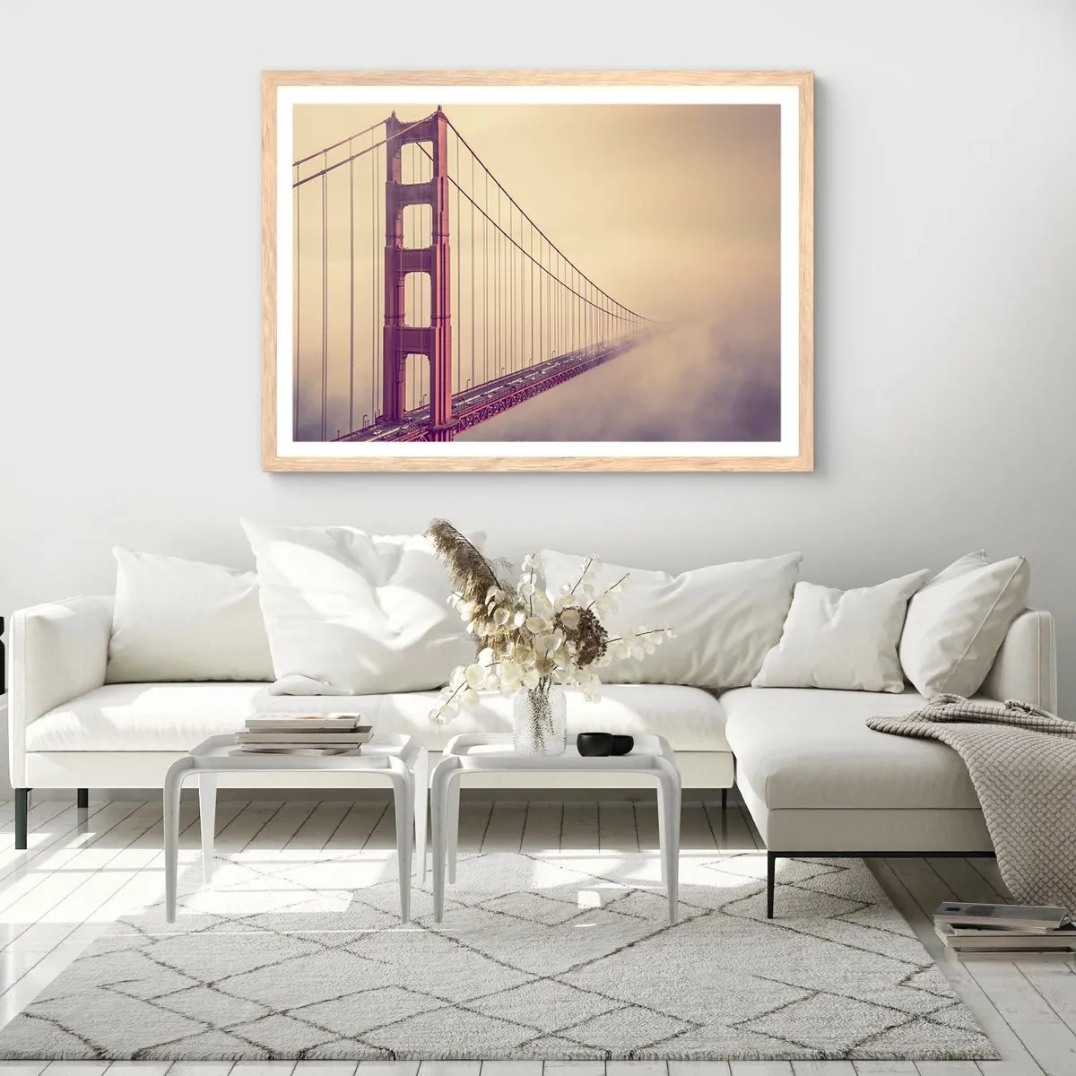 Plagát v ráme zo svetlého duba - Medzi nebom a zemou - 100x70 cm