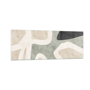 Obraz na skle - Kompozícia s čiernym motívom - 140x50 cm