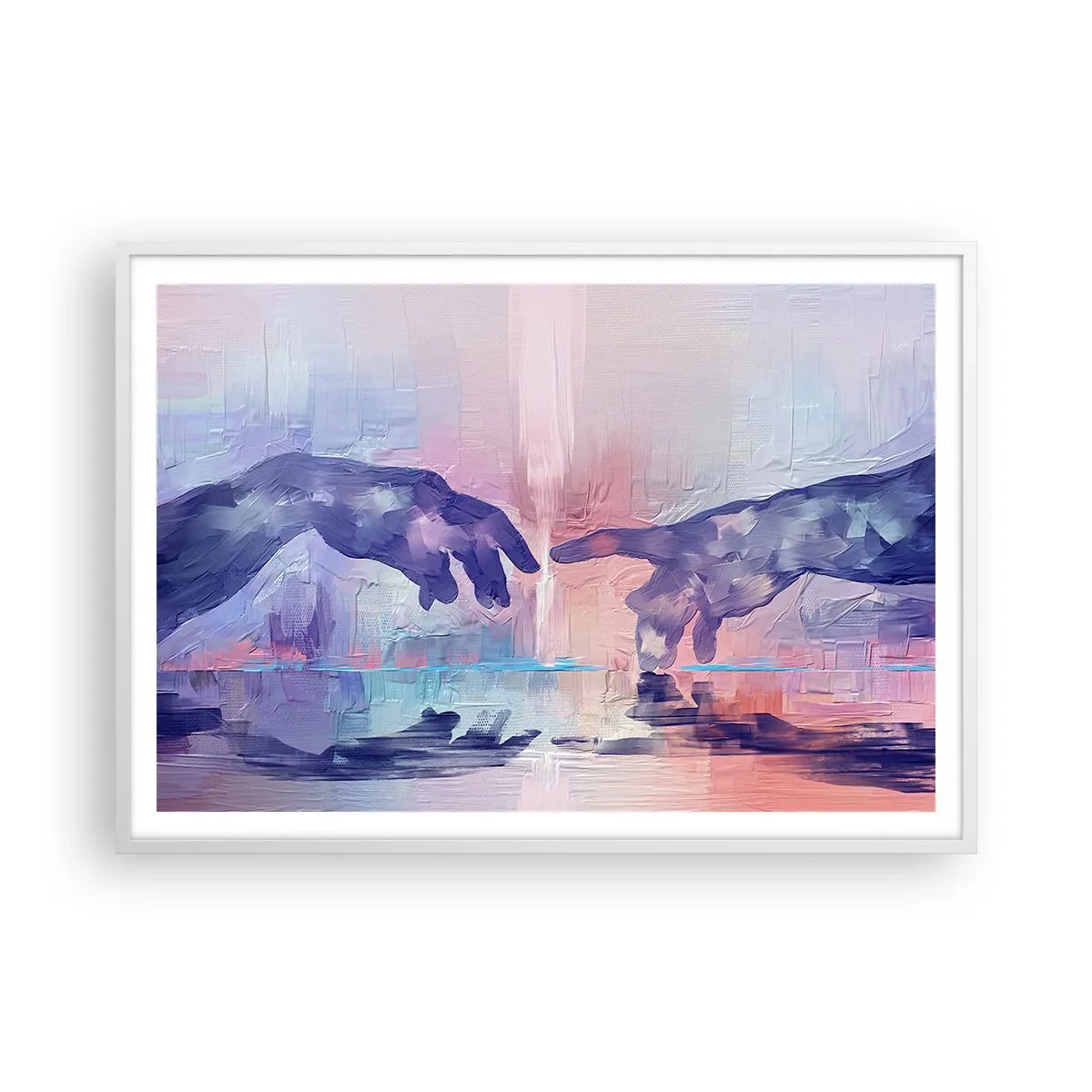 Plagát v bielom ráme - Božská iskra života - 100x70 cm