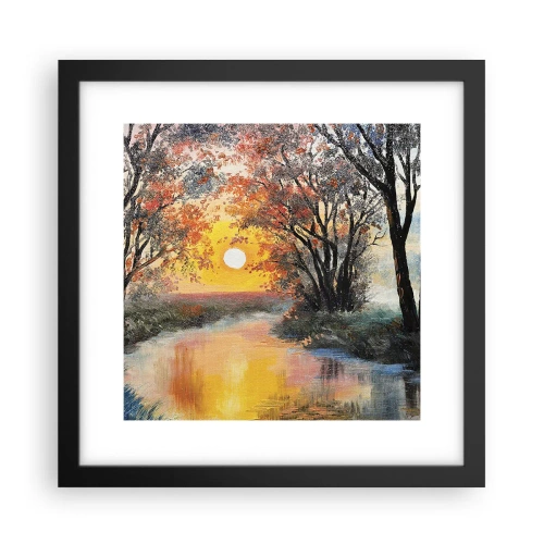 Plagát v čiernom ráme - Jesenný nádych - 30x30 cm