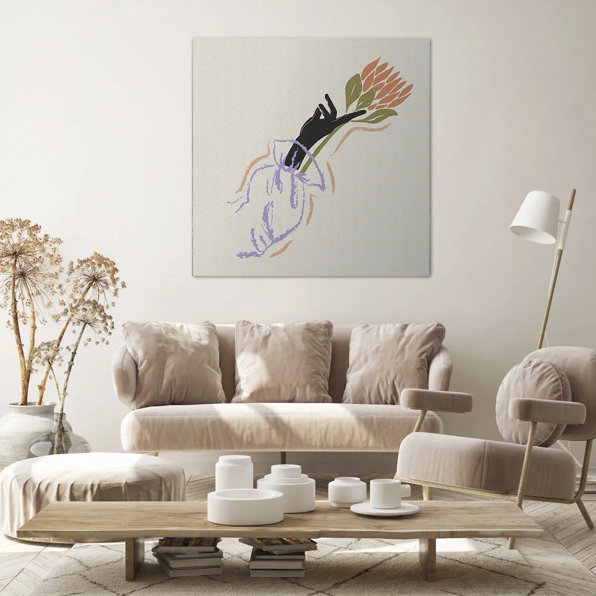 Obraz na plátne - Sesterský dotyk - 70x70 cm