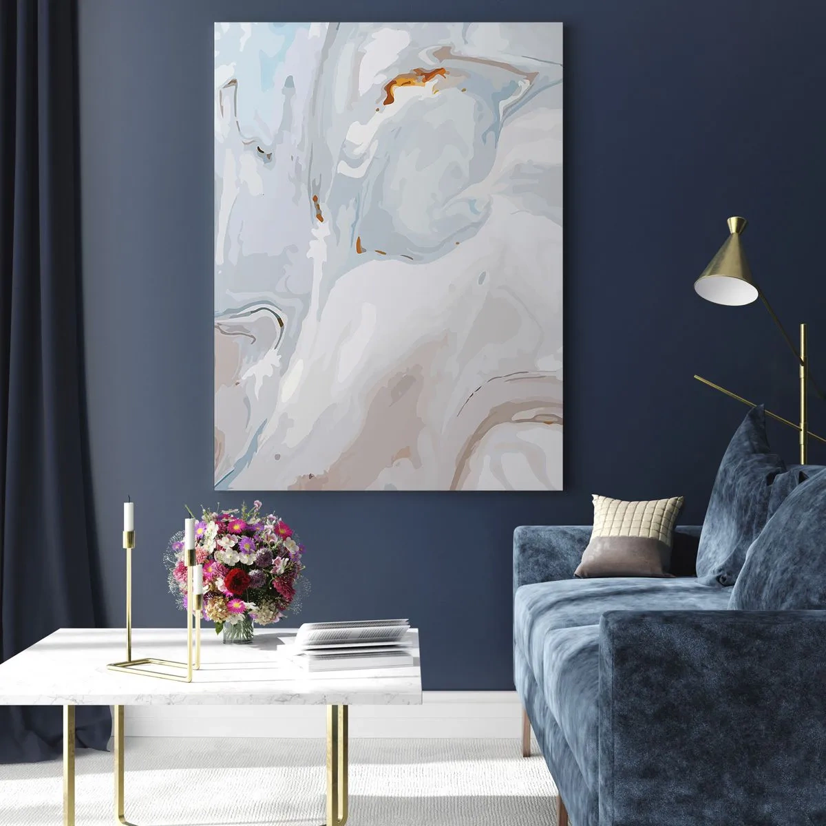 Obraz na skle - Povznesená biela - 80x120 cm