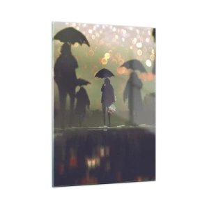 Obraz na skle - Z perspektívy kvapky dažďa - 50x70 cm