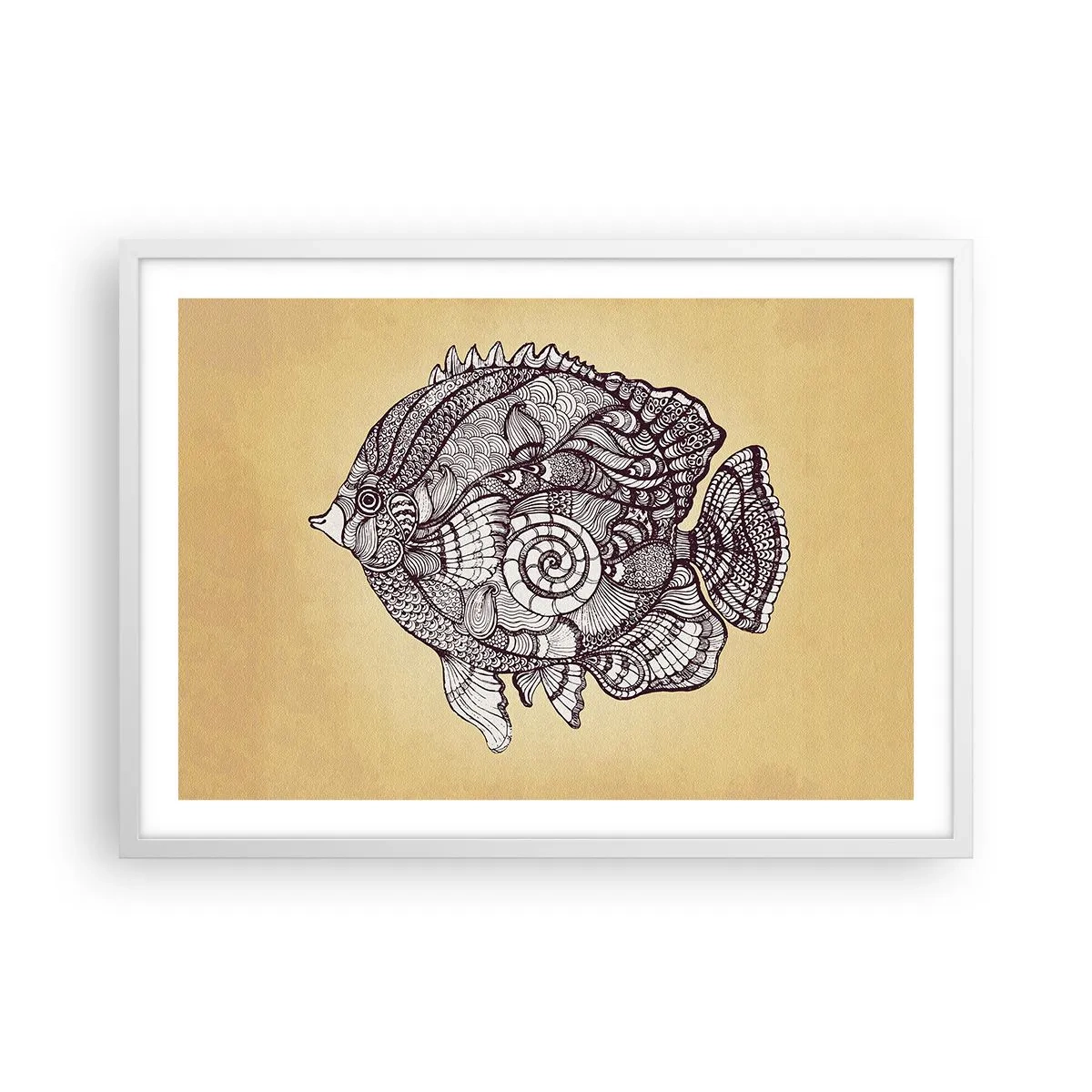 Plagát v bielom ráme - Z oceánu ornamentov - 70x50 cm