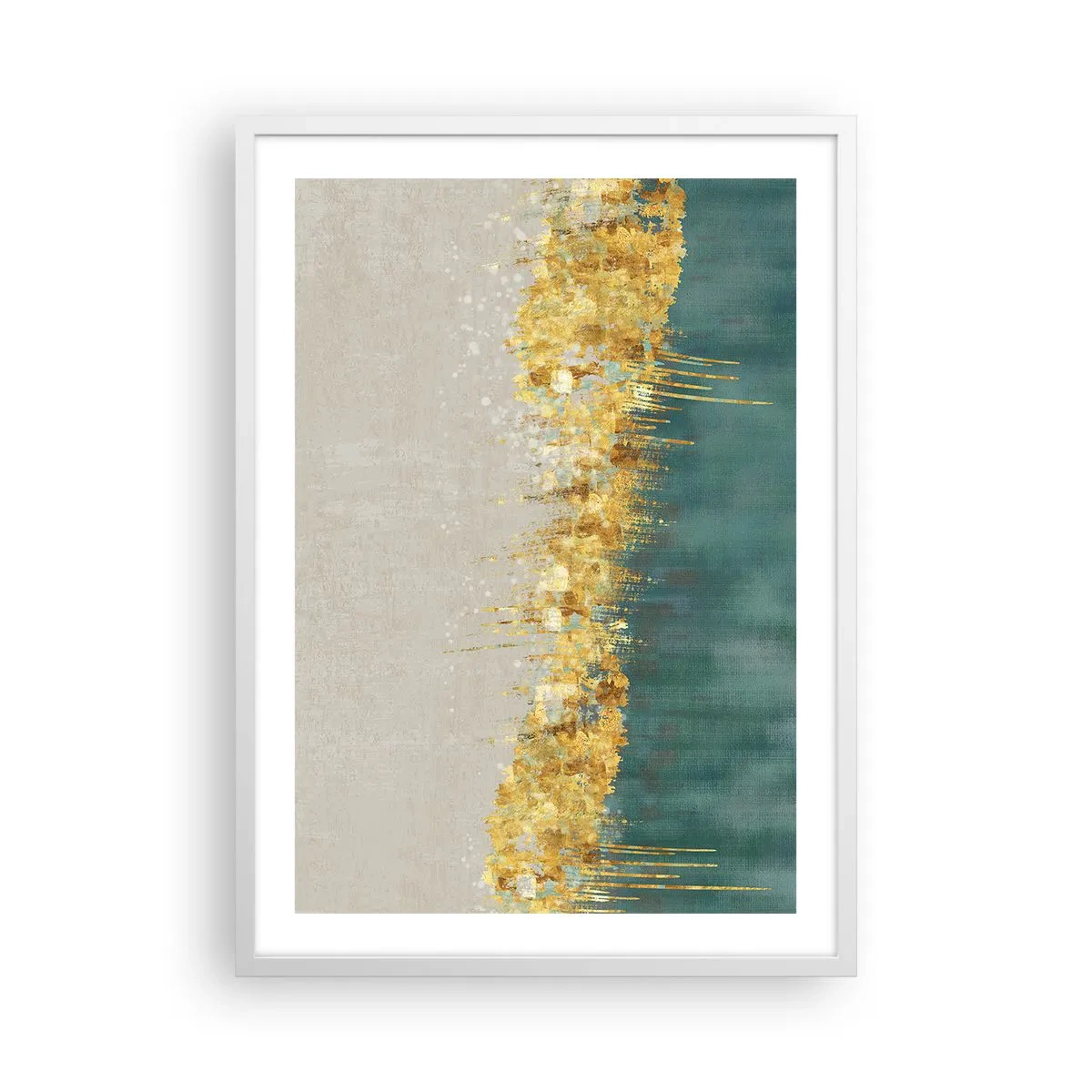 Plagát v bielom ráme - Zlatá hranica - 50x70 cm