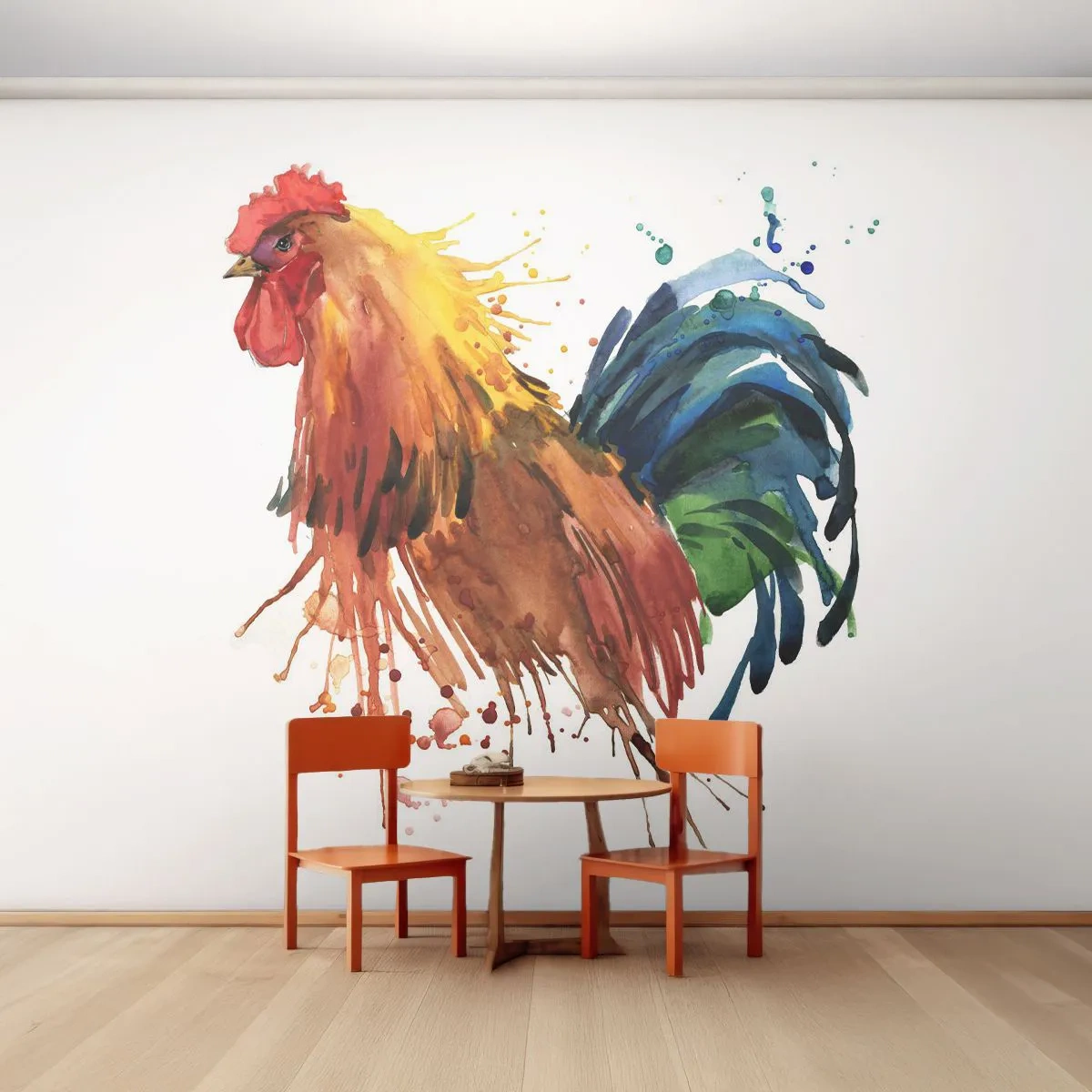 Samolepiaca Fototapeta Deluxe Sticker - Kráľovský šat, kráľovská pýcha - Kohút, Grafika, Chov - 250x175 cm