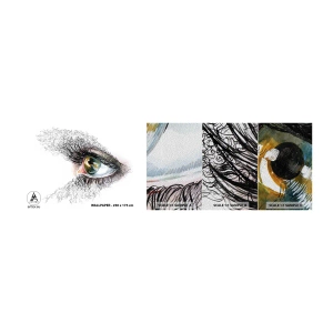 Vzorka fototapety Premium Sand - Pozri sa priamo do duše - Abstrakcia, Grafika, Oko - 100x30 cm