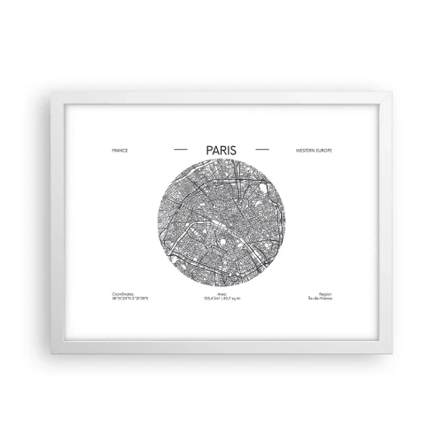 Plagát v bielom ráme - Anatómia Paríža - 40x30 cm