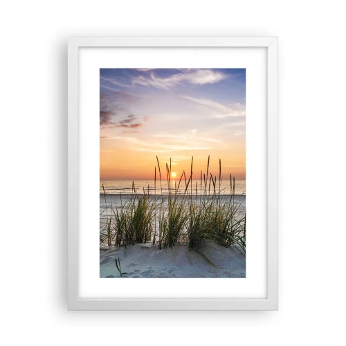 Plagát v bielom ráme - Pozri sa, predstav si a pociť - 30x40 cm