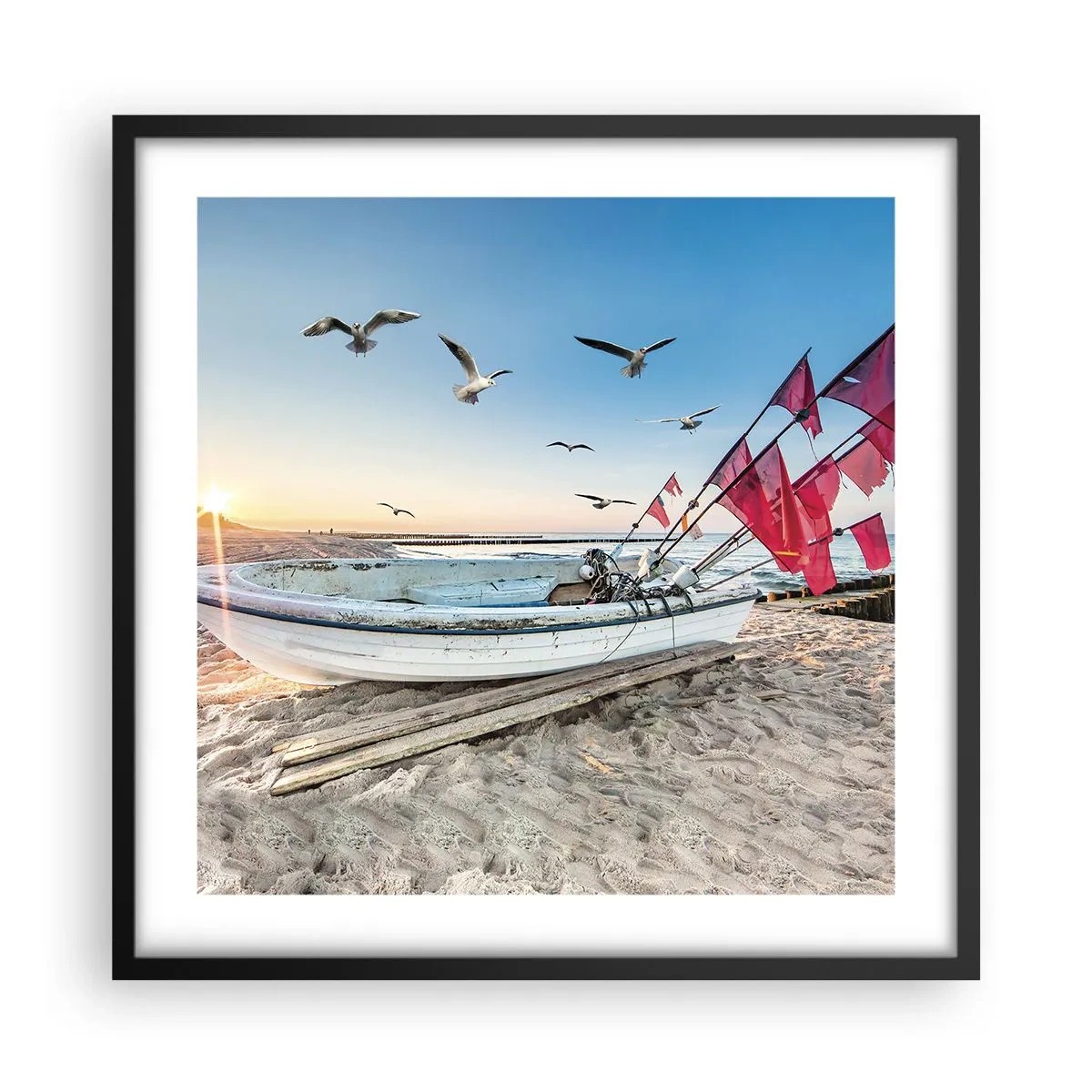 Plagát v čiernom ráme - Zaslúžená prestávka - 50x50 cm