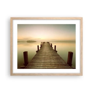Plagát v ráme zo svetlého duba - Úsvit, svitanie, svetlo - 50x40 cm