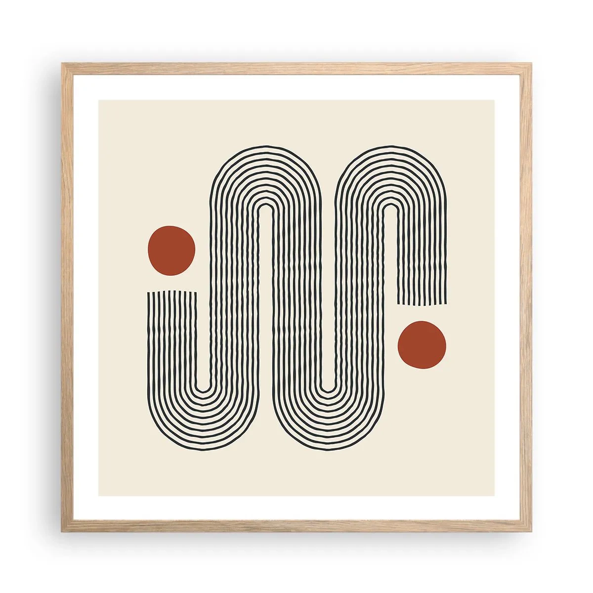 Plagát v ráme zo svetlého duba - Od začiatku do konca - 60x60 cm