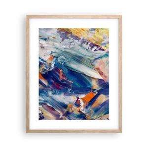 Plagát v ráme zo svetlého duba - Chaos farieb - 40x50 cm
