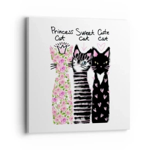 Obraz na plátne - Boli raz tri mačičky - 30x30 cm
