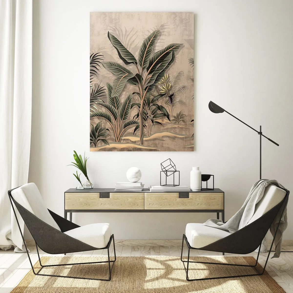 Obraz na skle - Rytina v koloniálnom štýle - 50x70 cm
