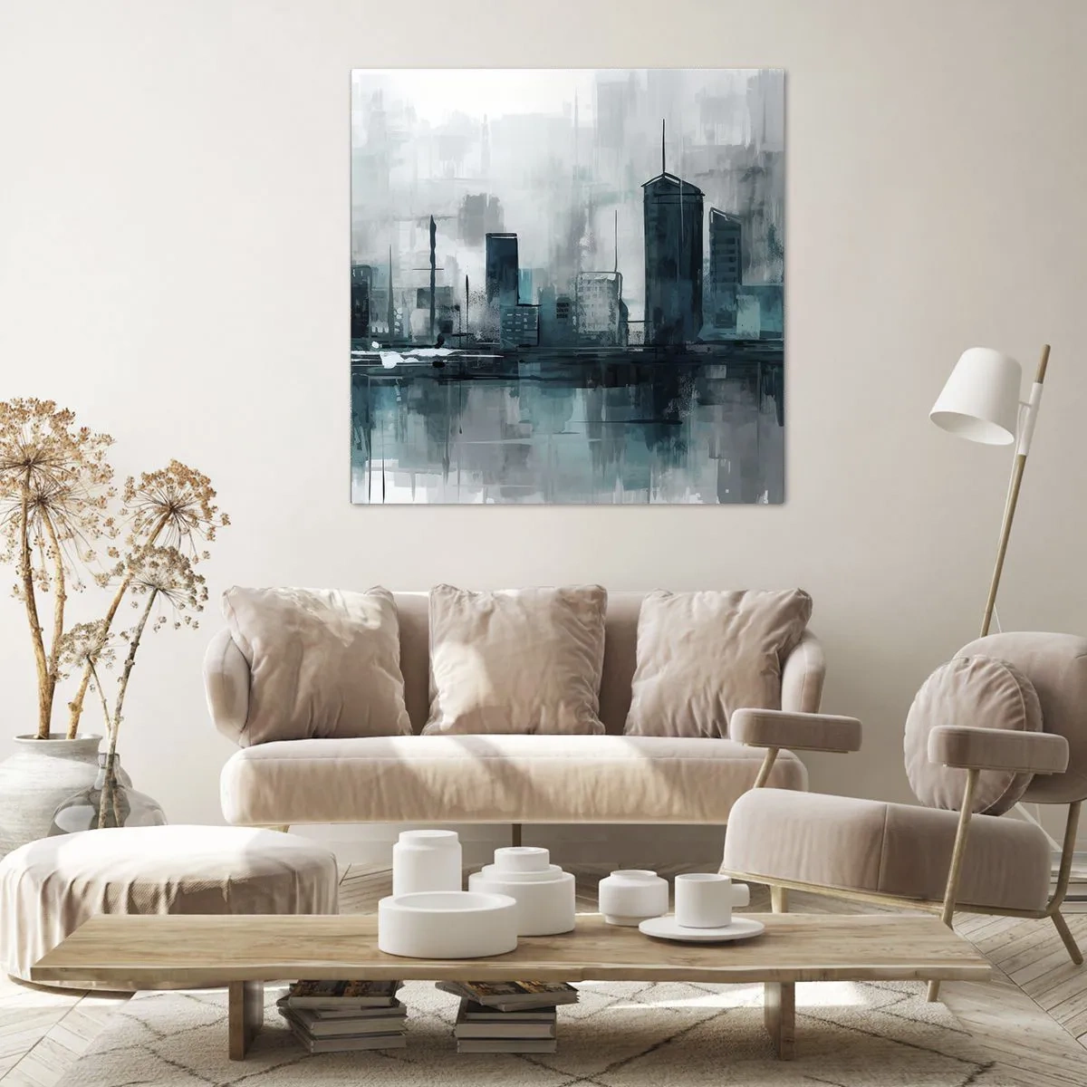 Obraz na plátne - Mesto vo farbe dažďa - 60x60 cm