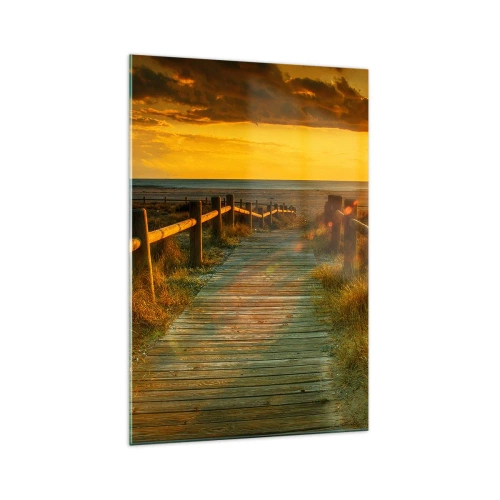 Obraz na skle - Vykúpané v starom zlate - 70x100 cm