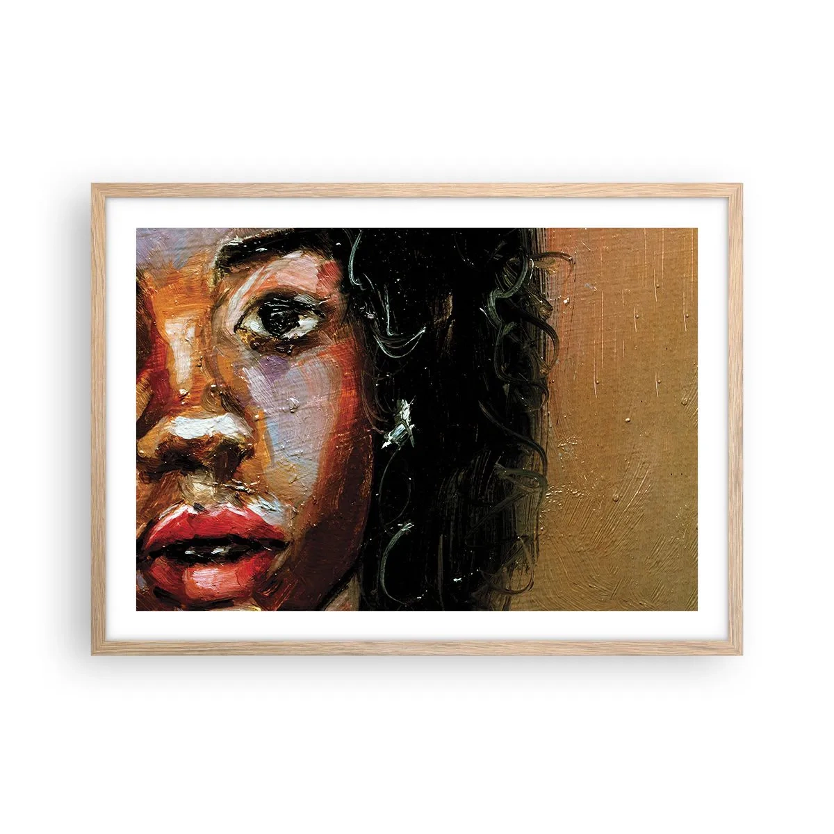 Plagát v ráme zo svetlého duba - Čierna a jas - 70x50 cm