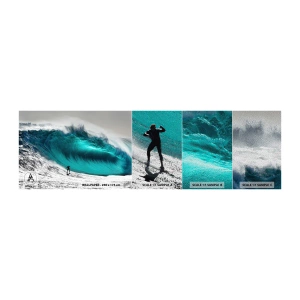 Vzorka fototapety Premium Sand - Výzva prijatá - Surfovanie, Vysoká vlna, Surfer - 100x30 cm