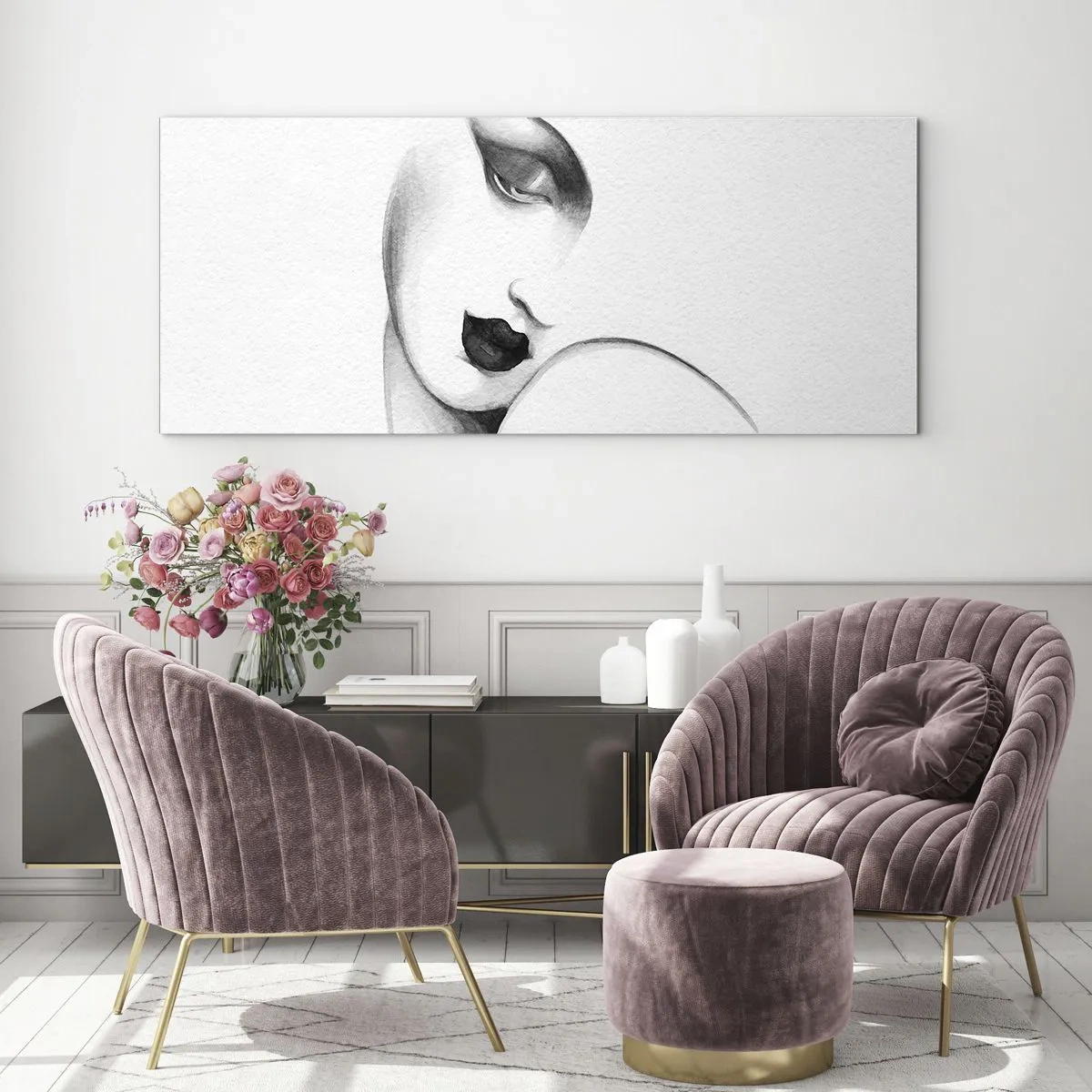 Obraz na skle - V štýle Lempickej - 100x40 cm