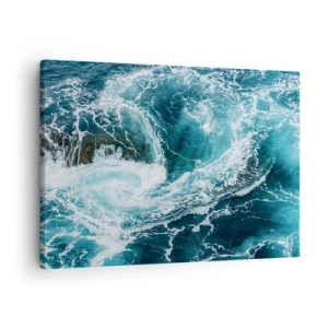Obraz na plátne - Dynamický oceánsky vír - 70x50cm - Brána do vnútra Zeme - Moderná nástenná dekorácia do obývacej izby a spálne ARTTOR